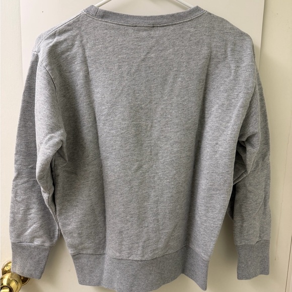 J. Crew Light Gray Sweatshirt with Black Label - Picture 2 of 3